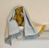 Alpaca Baby Blanket Blue and Gold