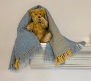 Alpaca Baby Blanket – Blue/Gray